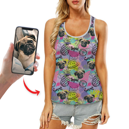 Personalized Hawaiian Tank Top With Your Pet's Photo V9