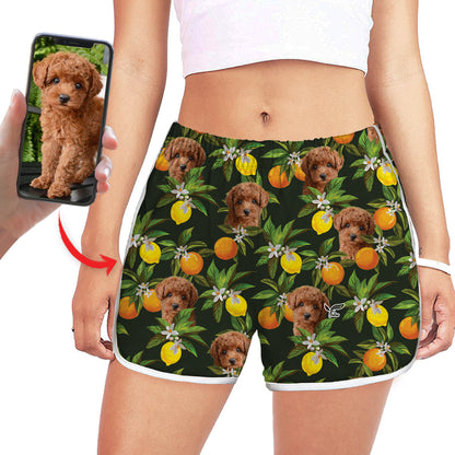 Short de course coloré personnalisé pour femmes avec la photo de votre animal V7