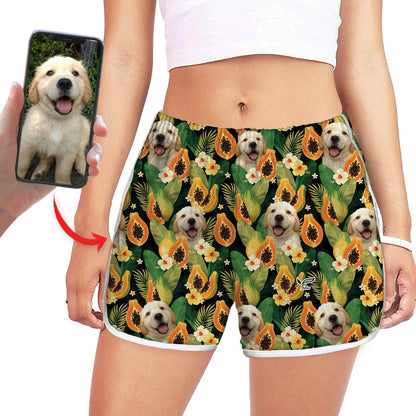 Short de course coloré personnalisé pour femmes avec la photo de votre animal V7