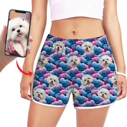 Short de course coloré personnalisé pour femmes avec la photo de votre animal V5