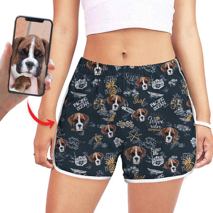 Short de course coloré personnalisé pour femme avec la photo de votre animal V9