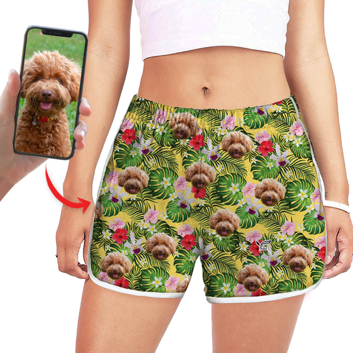 Personalized Colorful Women's Running Shorts With Your Pet's Photo V13