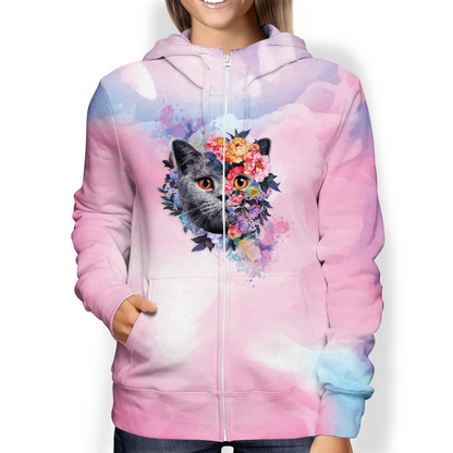 Schöne Blumen – personalisierter Kapuzenpullover mit dem Foto Ihres Haustiers V2