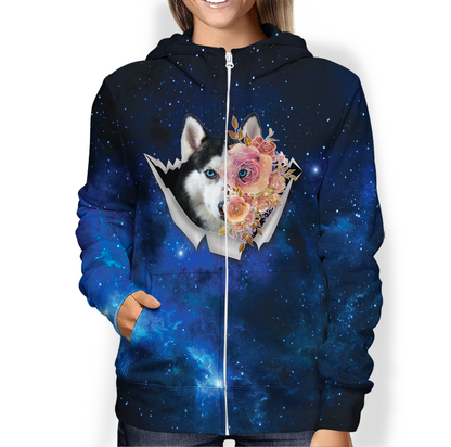 Schöne Blumen – personalisierter Kapuzenpullover mit dem Foto Ihres Haustiers V2