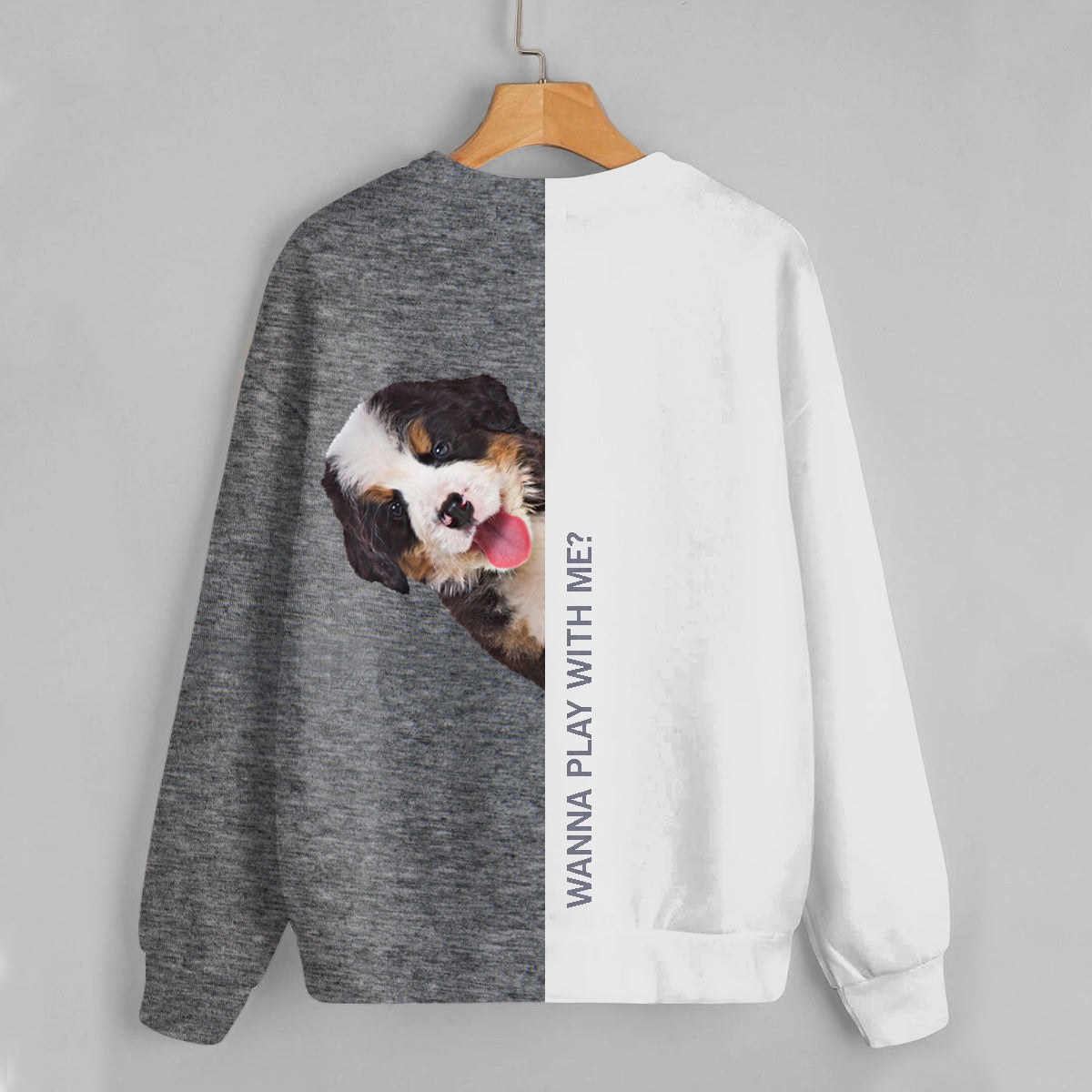 Funny Happy Time - Bernese Mountain Sweatshirt V1