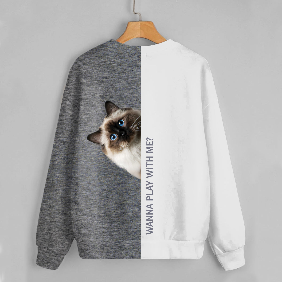Lustige glückliche Zeit – Birma-Katzen-Sweatshirt V1