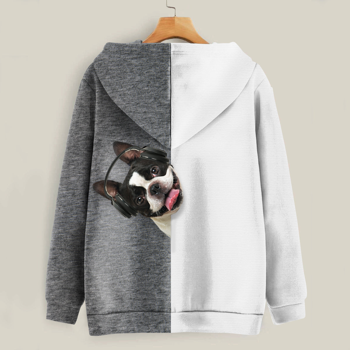 Funny Happy Time - Boston Terrier Hoodie V2