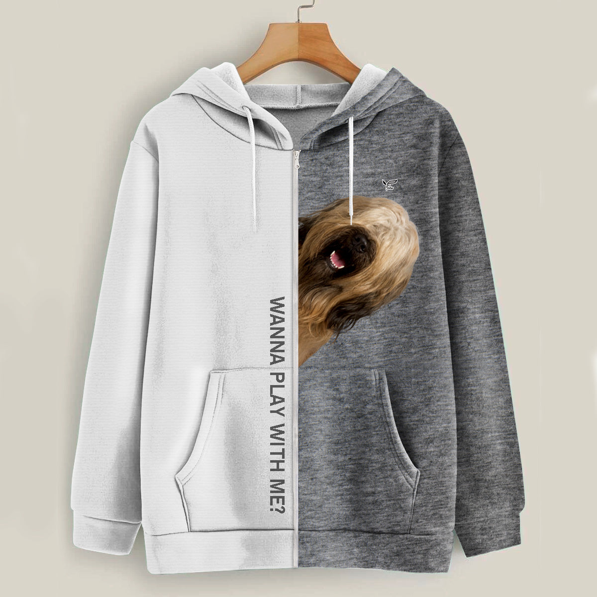 Funny Happy Time - Sweat à capuche Briard V1