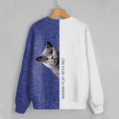 Funny Happy Time - British Shorthair Cat Sweatshirt V1