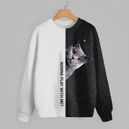 Lustige glückliche Zeit – Britisch Kurzhaar-Katzen-Sweatshirt V1
