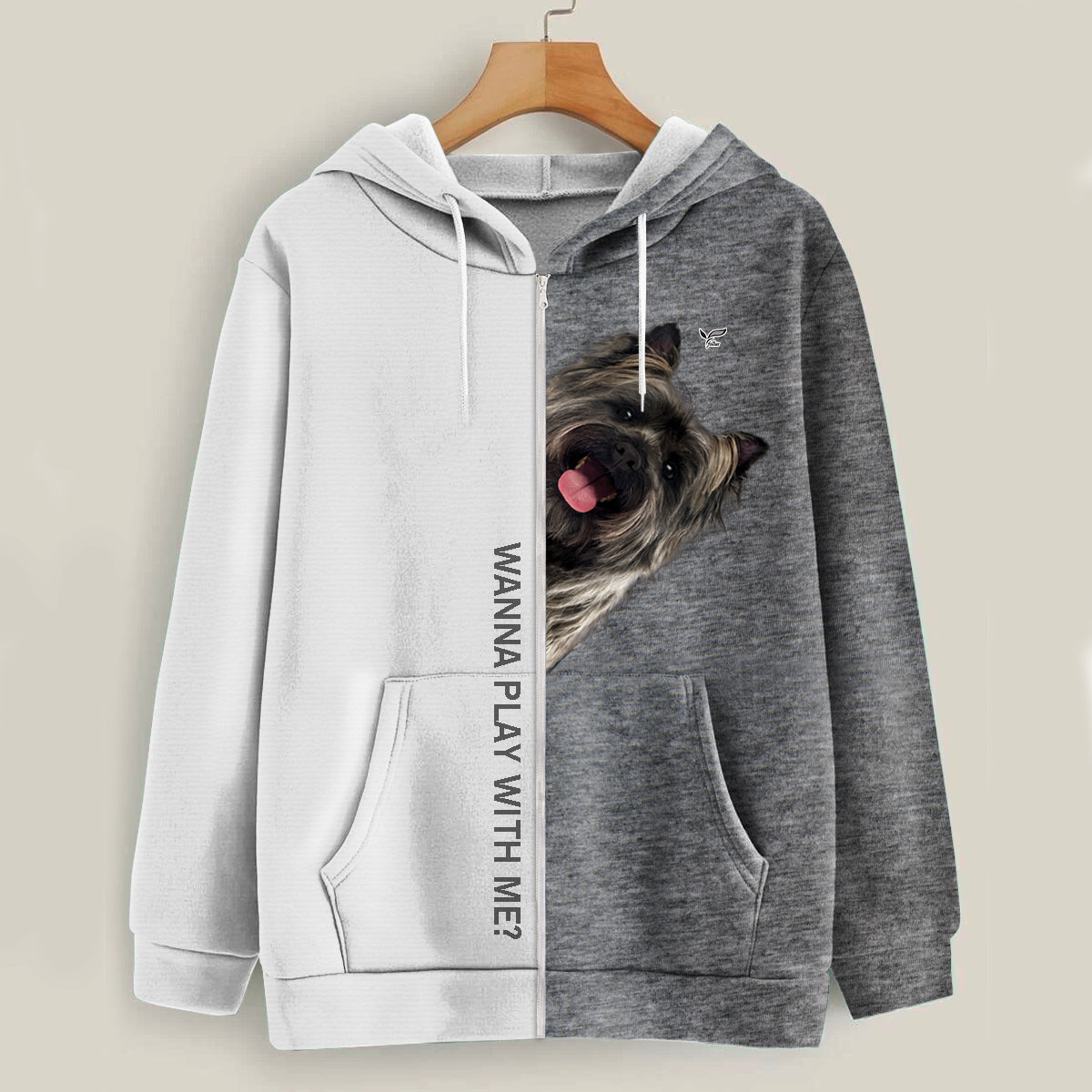 Funny Happy Time - Sweat à capuche Cairn Terrier V2