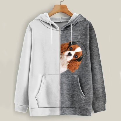 Funny Happy Time - Sweat à capuche Cavalier King Charles Spaniel V7