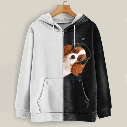 Funny Happy Time - Sweat à capuche Cavalier King Charles Spaniel V7