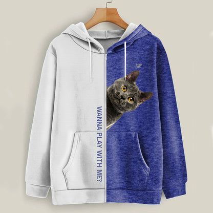 Funny Happy Time - Chartreux Cat Hoodie V1