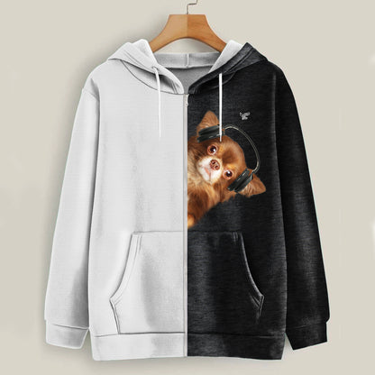 Lustige glückliche Zeit - Chihuahua Hoodie V4