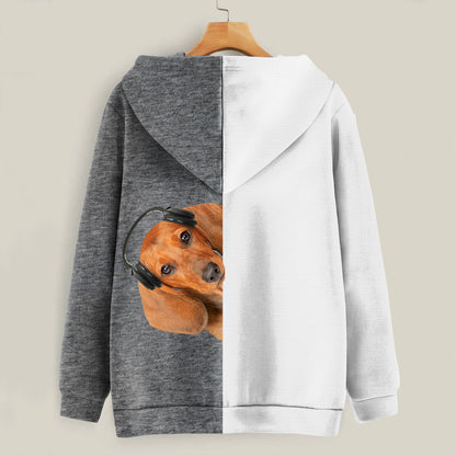 Funny Happy Time - Dachshund Hoodie V4