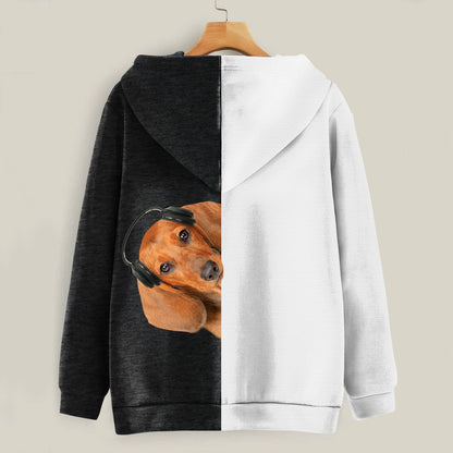 Funny Happy Time - Dachshund Hoodie V4