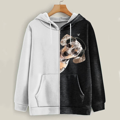 Lustige glückliche Zeit - Dapple Dachshund Hoodie V2