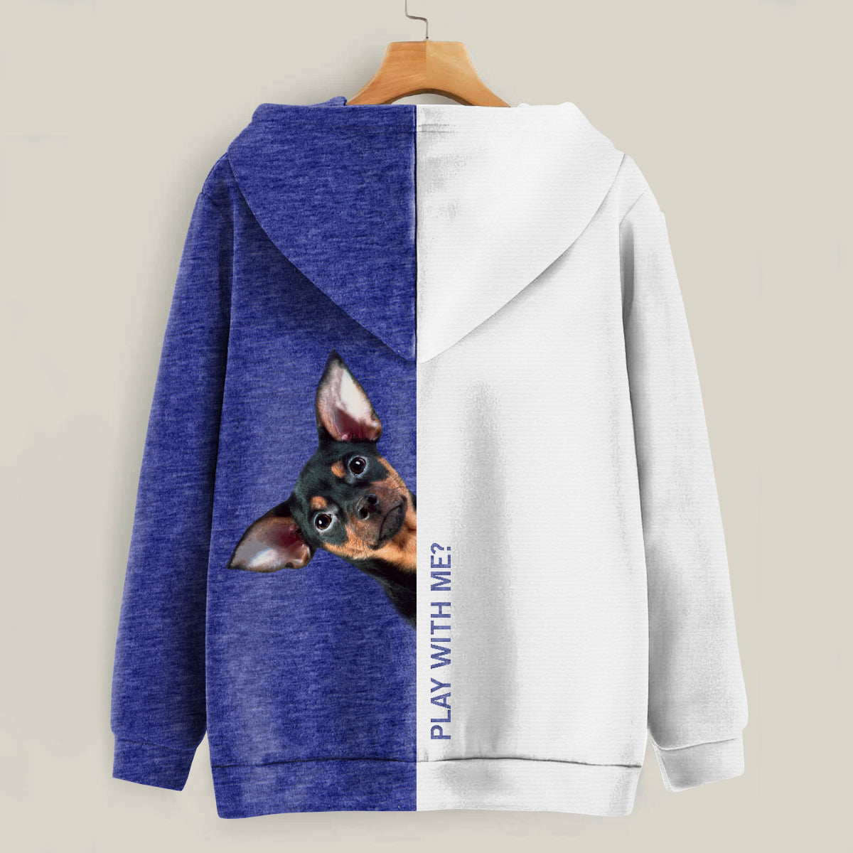 Funny Happy Time - Sweat à capuche Toy Terrier anglais V1