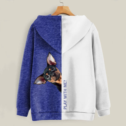 Funny Happy Time - Sweat à capuche Toy Terrier anglais V1