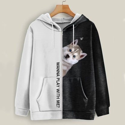 Lustige glückliche Zeit - Husky Hoodie V2