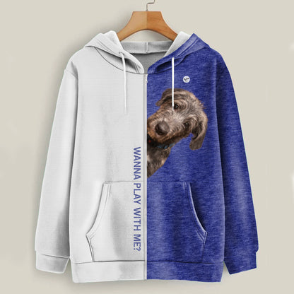 Funny Happy Time - Irish Wolfhound Hoodie V1