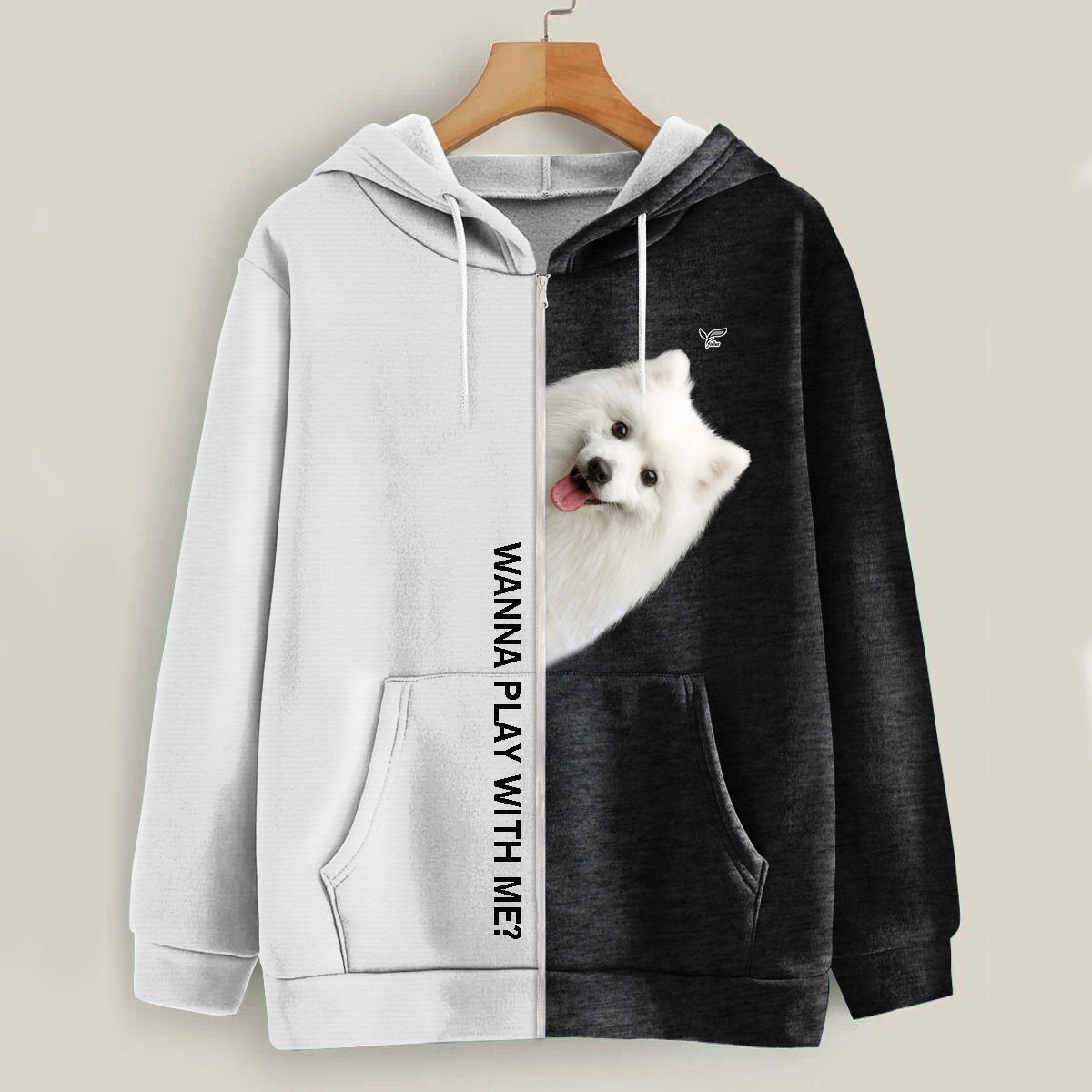 Lustige glückliche Zeit - Japanischer Spitz Hoodie V1