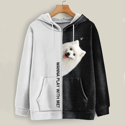 Lustige glückliche Zeit - Japanischer Spitz Hoodie V1