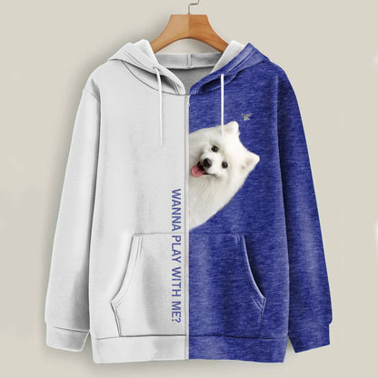 Lustige glückliche Zeit - Japanischer Spitz Hoodie V1