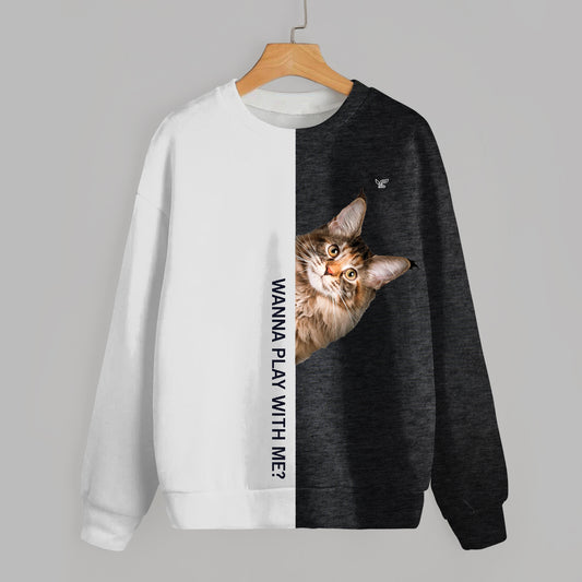 Lustige glückliche Zeit – Maine-Coon-Katzen-Sweatshirt V1