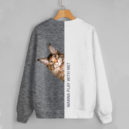 Lustige glückliche Zeit – Maine-Coon-Katzen-Sweatshirt V1