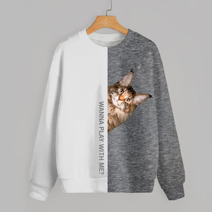Funny Happy Time - Maine Coon Cat Sweatshirt V1