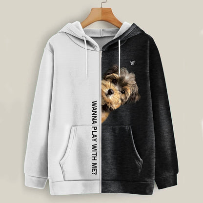 Lustige glückliche Zeit - Morkie Hoodie V1