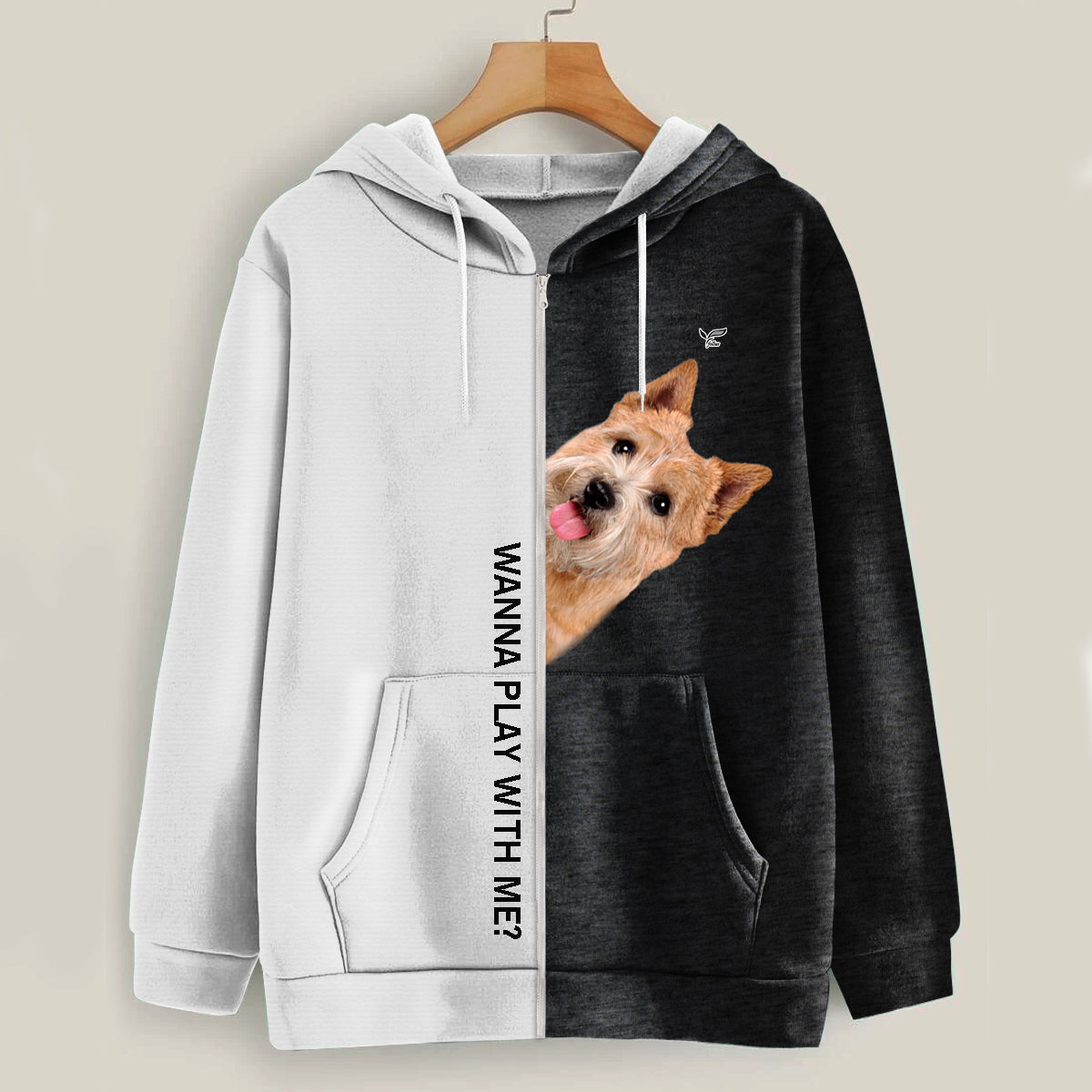 Funny Happy Time - Sweat à capuche Norwich Terrier V1