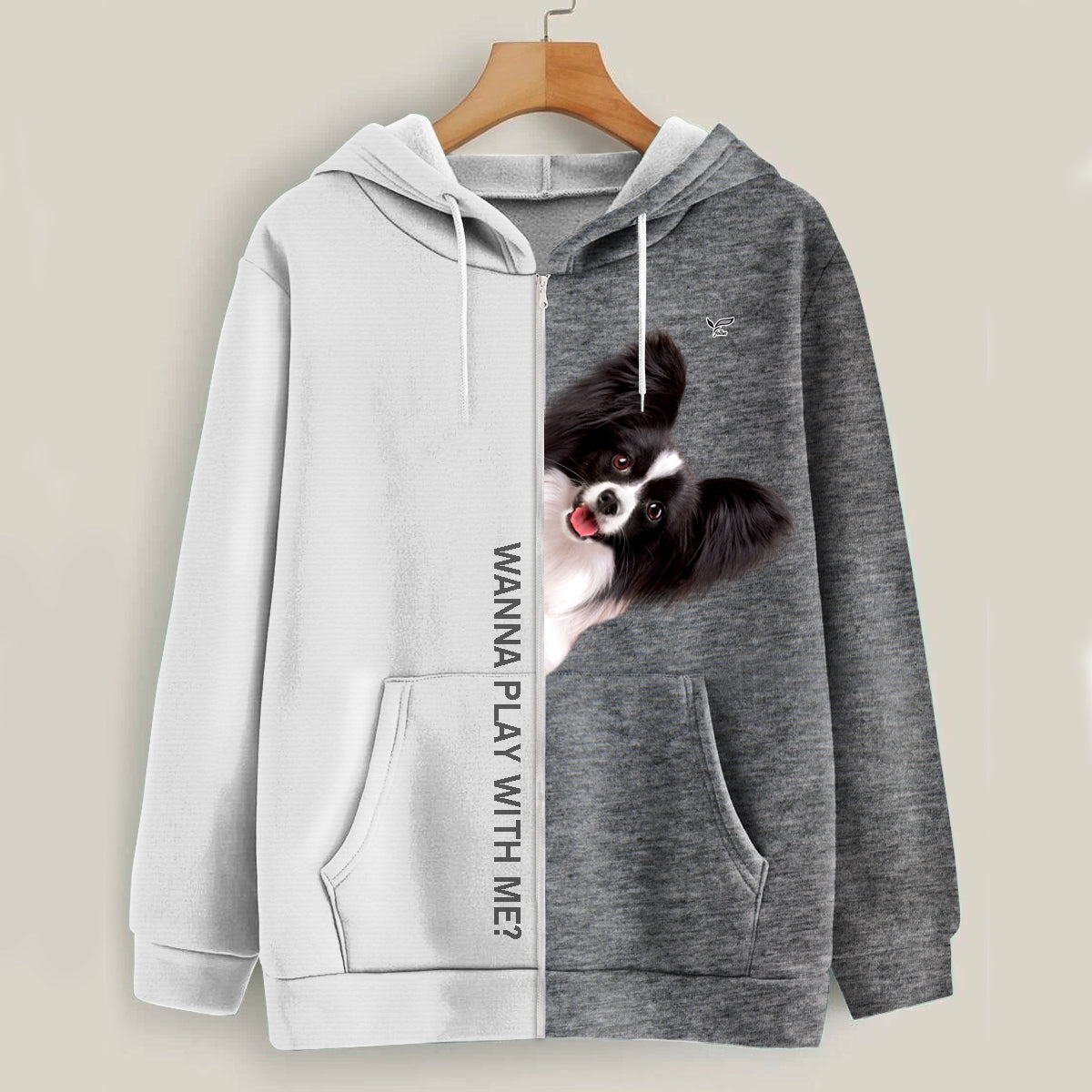 Lustige glückliche Zeit - Papillon Hoodie V2