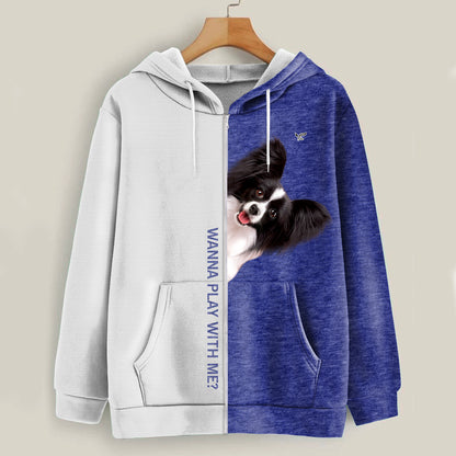 Lustige glückliche Zeit - Papillon Hoodie V2