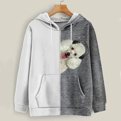 Funny Happy Time - Poodle Hoodie V4