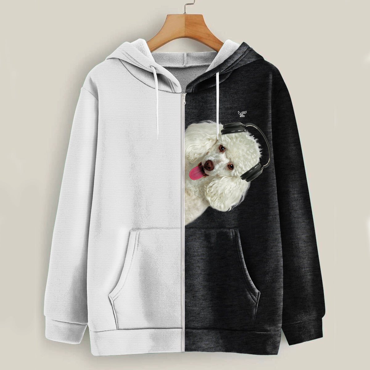 Funny Happy Time - Poodle Hoodie V4