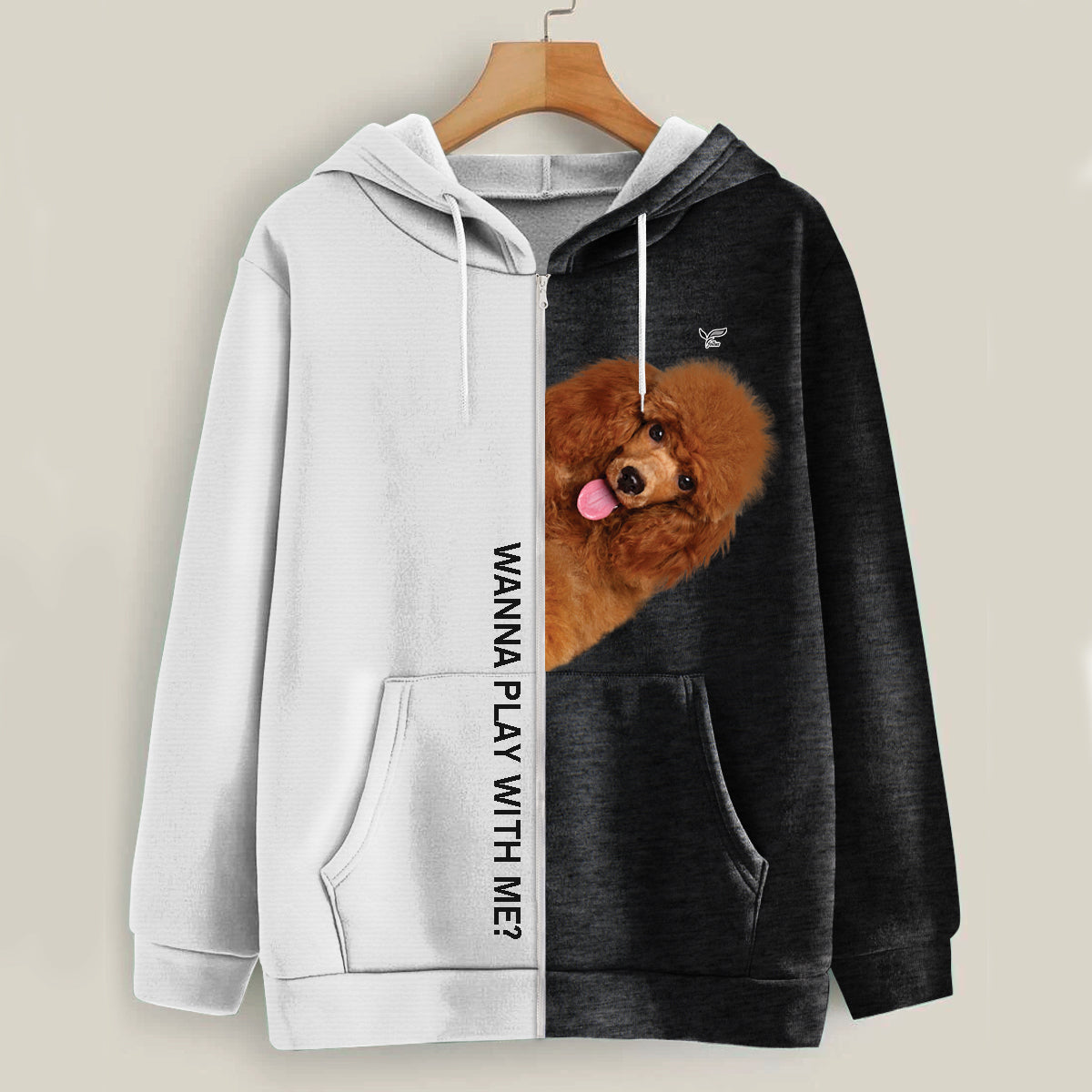 Funny Happy Time - Poodle Hoodie V2