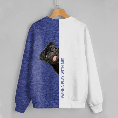 Lustige glückliche Zeit – Mops-Sweatshirt V2