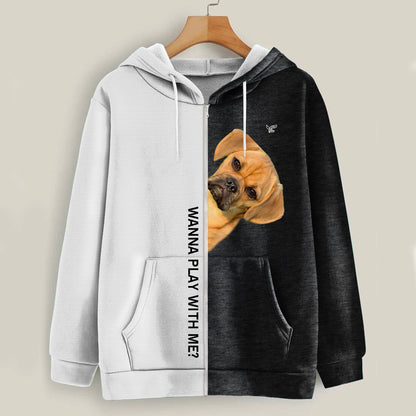 Funny Happy Time - Puggle Hoodie V1
