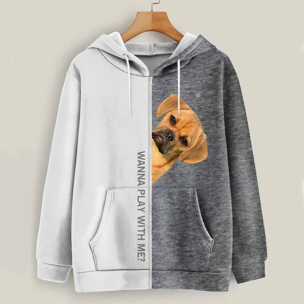 Funny Happy Time - Puggle Hoodie V1