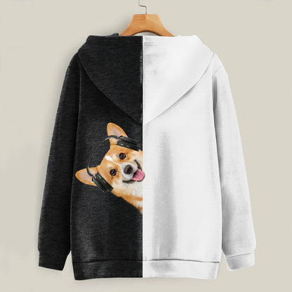 Funny Happy Time - Welsh Corgi Hoodie V4