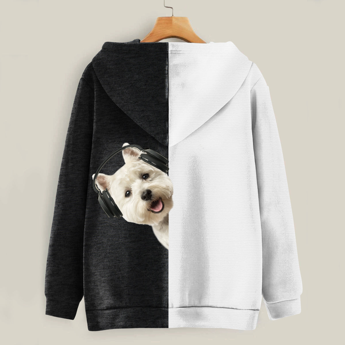 Funny Happy Time - Sweat à capuche West Highland White Terrier V2