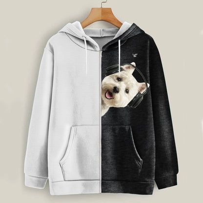 Funny Happy Time - West Highland White Terrier Hoodie V2