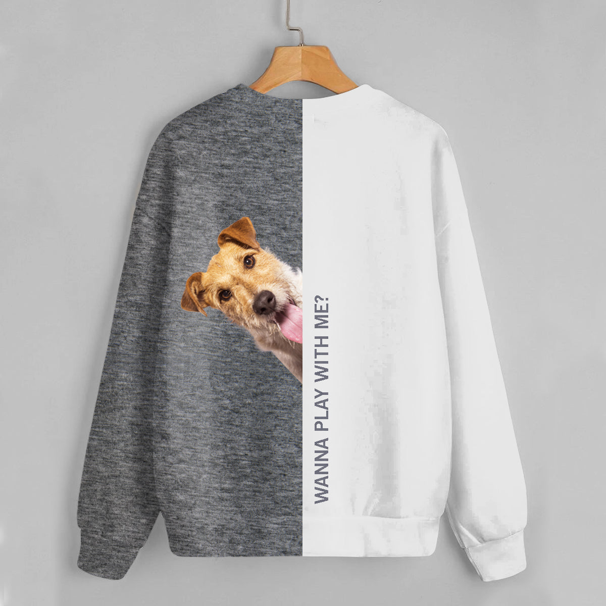 Funny Happy Time - Sweat-shirt Wire Fox Terrier V1