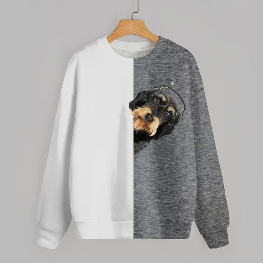 Funny Happy Time - Wire Haired Dachshund Sweatshirt V2
