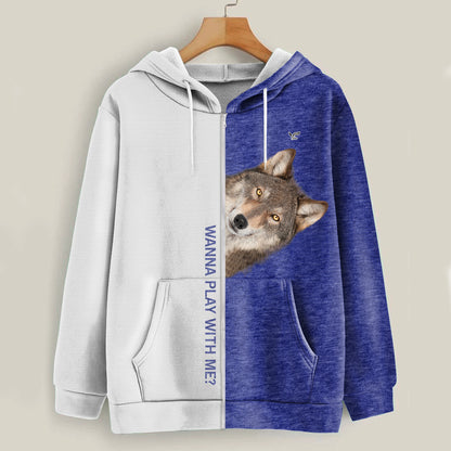 Lustige glückliche Zeit - Wolf Hoodie V1