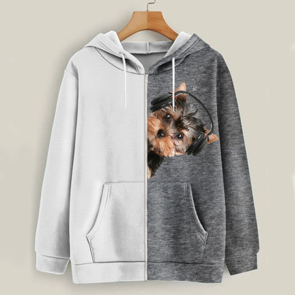 Funny Happy Time - Yorkshire Terrier Hoodie V3