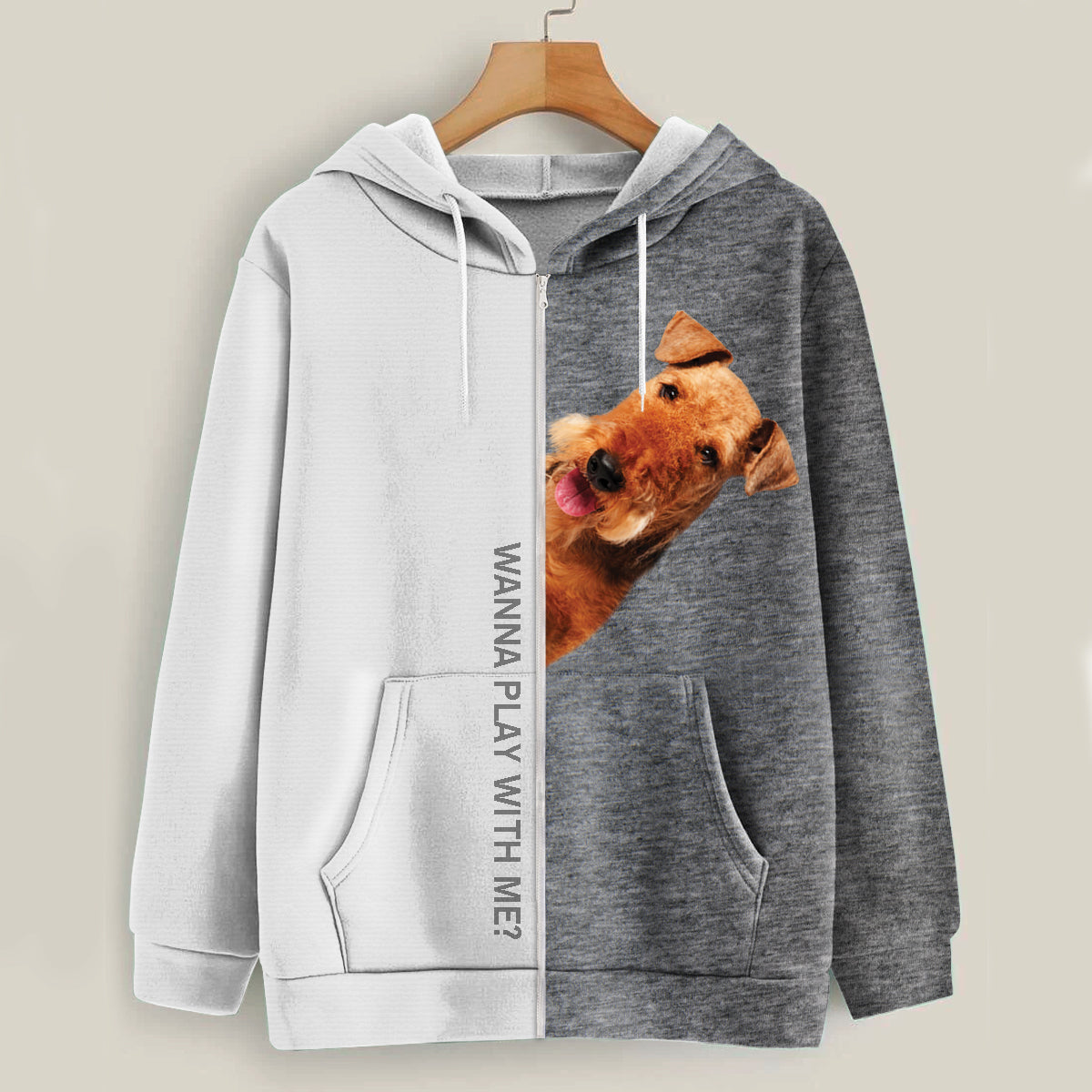 Funny Happy Time - Airedale Terrier Hoodie V1